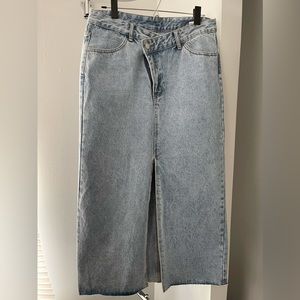 Denim long skirt